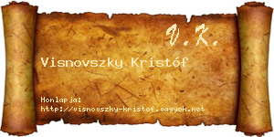 Visnovszky Kristóf névjegykártya